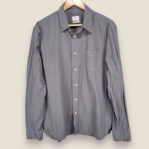 Rag & Bone Standard Issue Button Shirt Men 2XL Gray Vintage Wash Cotton Pocket